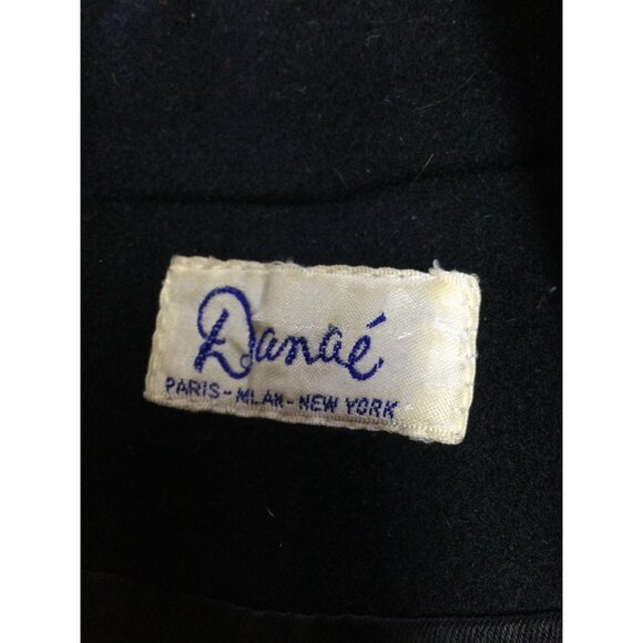 Vintage Danae Womens Double Breasted Black Wool Overcoat Size 6 Old Money - Picture 4 of 7